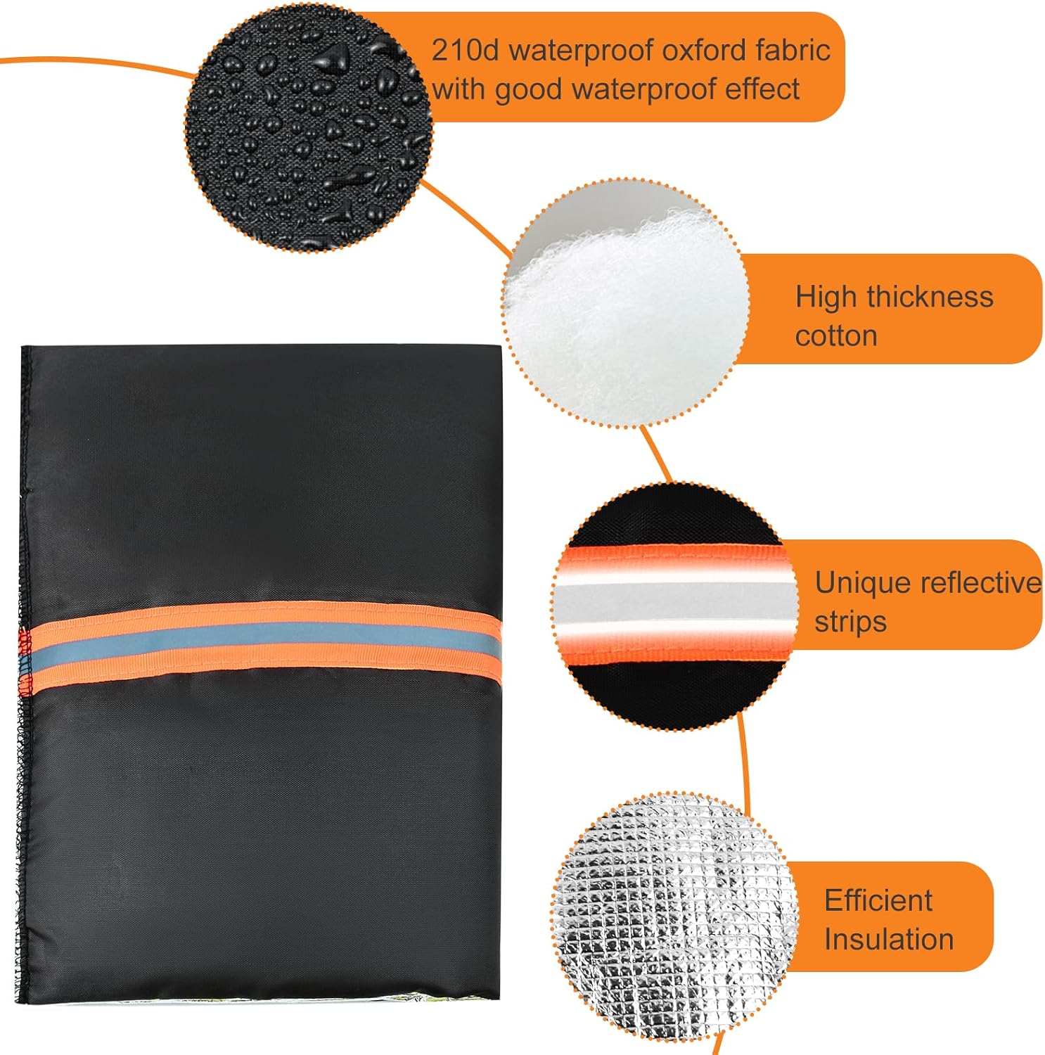 2Pcs Outdoor Faucet Covers for Winter Freeze Protection, Reusable Insulated Hose Bib Cover with Reflect Strip Waterproof Miser Water Insulation Socks Wrap Outside Garden Spigot Pipe - - Image 4