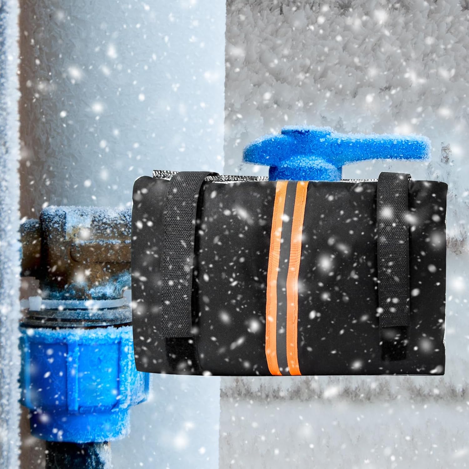 2Pcs Outdoor Faucet Covers for Winter Freeze Protection, Reusable Insulated Hose Bib Cover with Reflect Strip Waterproof Miser Water Insulation Socks Wrap Outside Garden Spigot Pipe - - Image 8