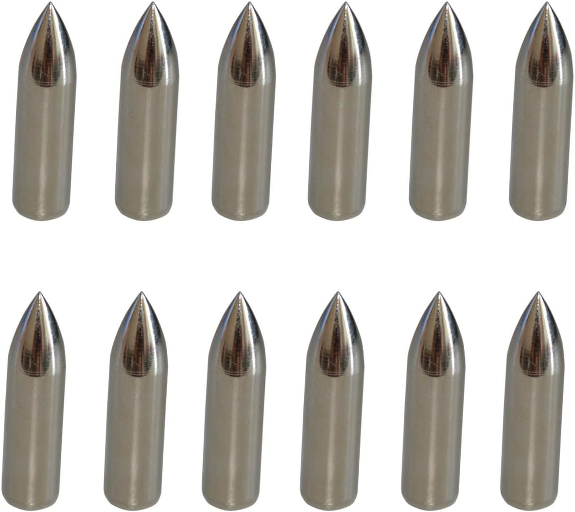 100 Grain Glue on Field Points Archery Replacement Practice Target Arrow Tips 12 Pack - - Image 1