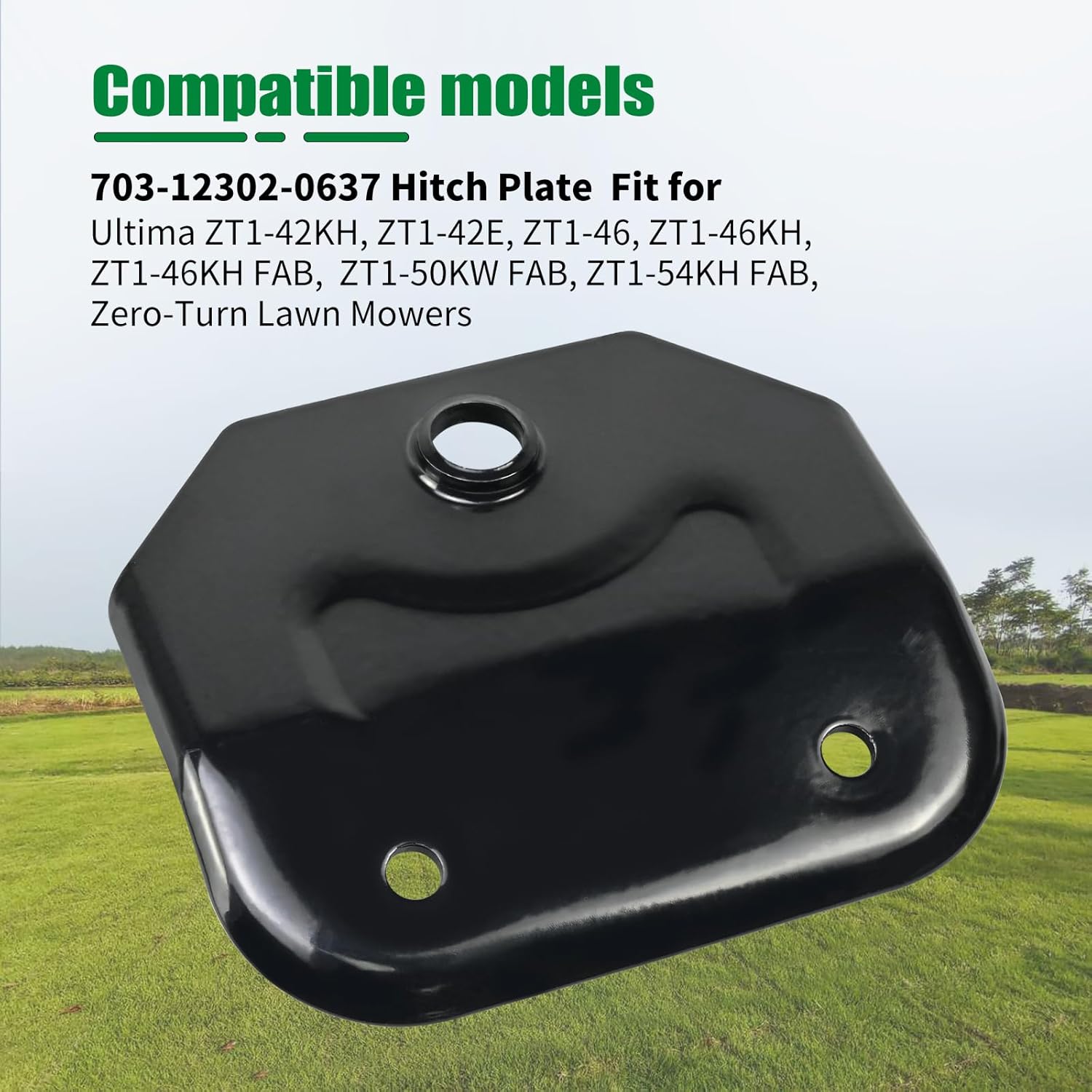 703-12302-0637 Hitch Plate Compatible with Cub Cadet ZT1 ZT2 ZT3 Heavy Duty Zero Turn Mower, Universal Towing Kit Fit for C-ated Ultima 42 46 50 54 & Lawn Mower Trailer Tow - - Image 4