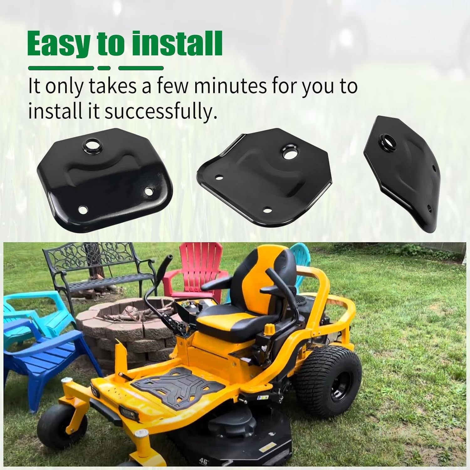 703-12302-0637 Hitch Plate Compatible with Cub Cadet ZT1 ZT2 ZT3 Heavy Duty Zero Turn Mower, Universal Towing Kit Fit for C-ated Ultima 42 46 50 54 & Lawn Mower Trailer Tow - - Image 6