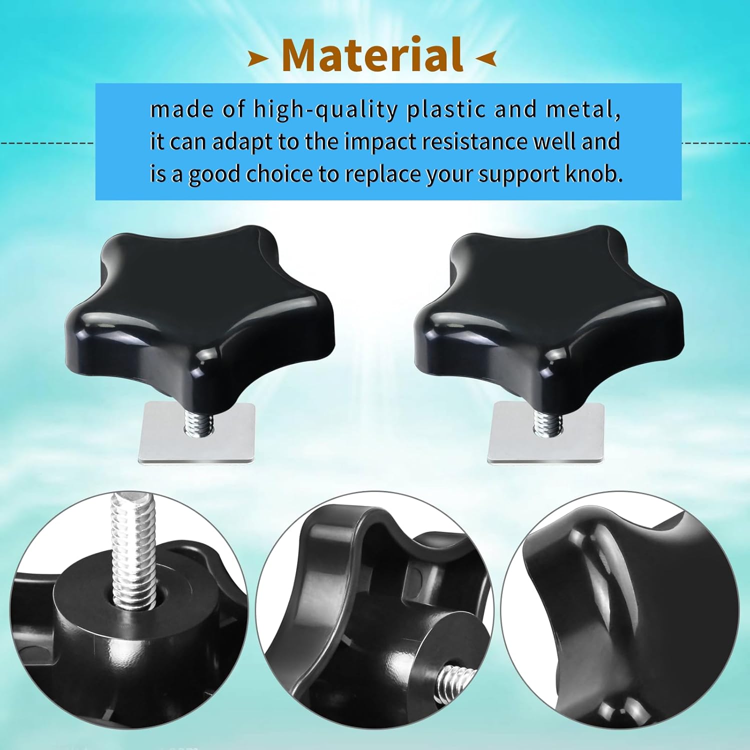 901022 Black RV Awning Brace Knob or Rafter Locking Knobs with Clamp fit Camper/RV/Motorhome - - Image 4