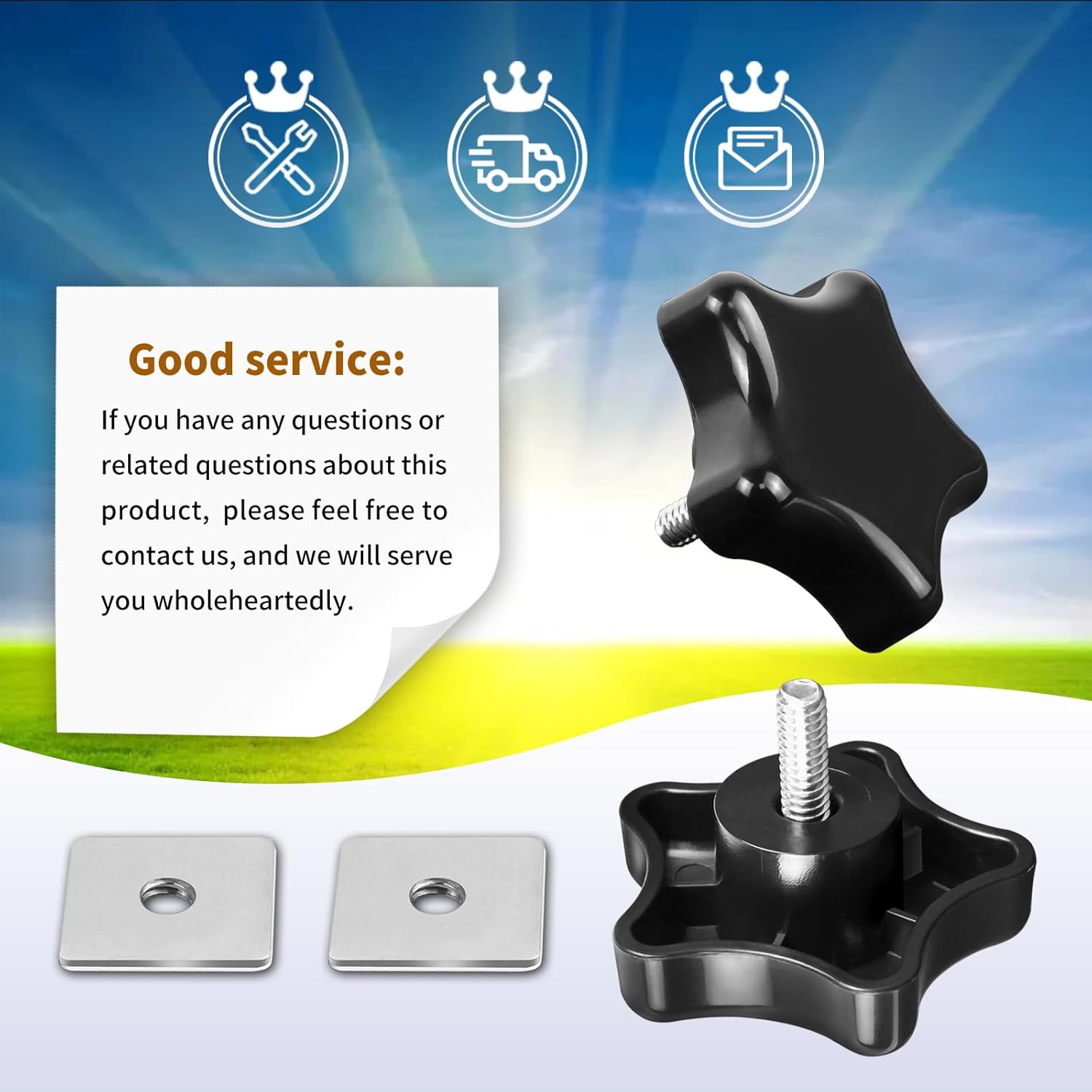 901022 Black RV Awning Brace Knob or Rafter Locking Knobs with Clamp fit Camper/RV/Motorhome - - Image 6