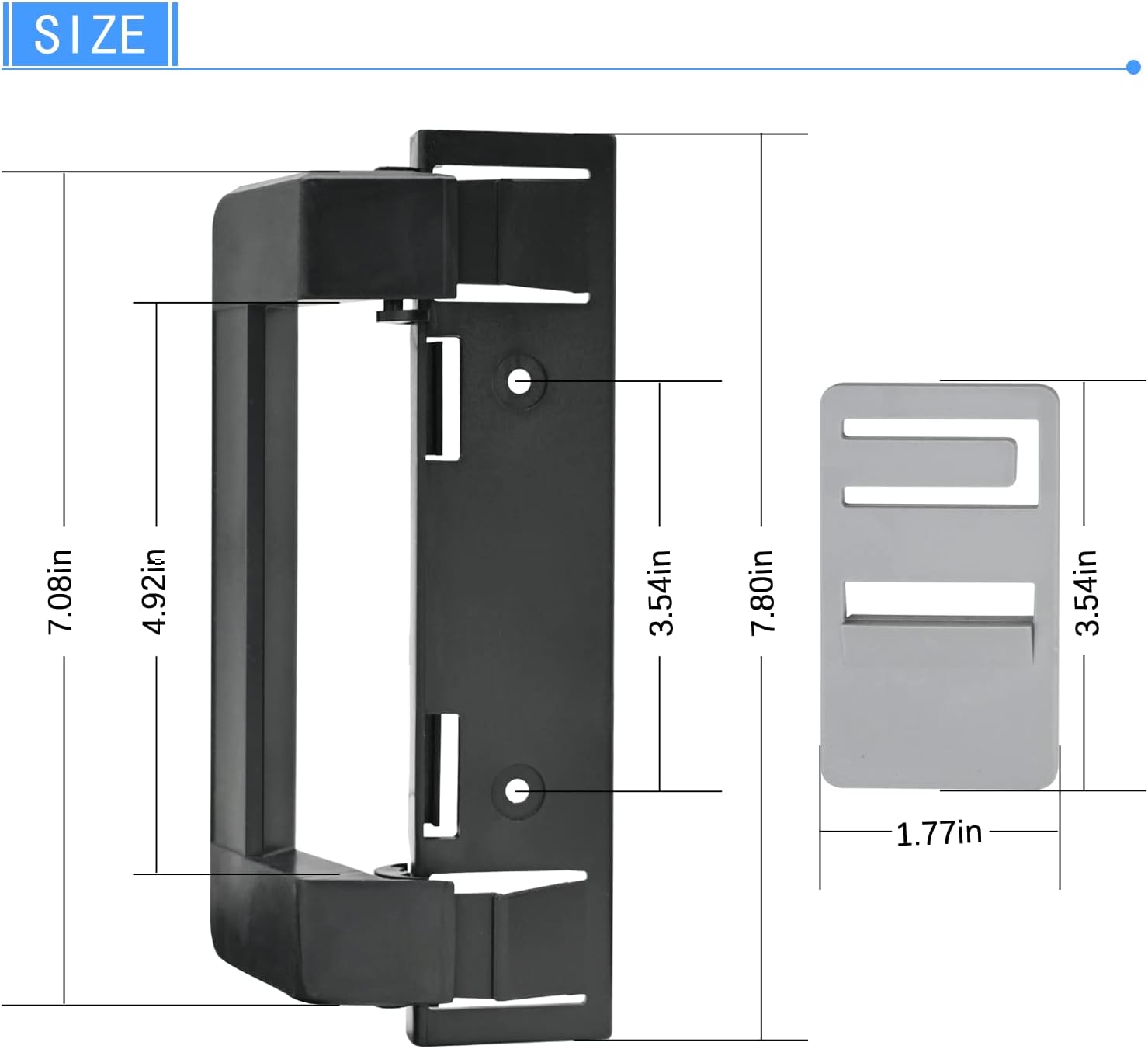 2 Pack 3316882900 RV Refrigerator Door Handle Holder Grip Black Hardware, Fit for 3316882.900 S,Std Dr Combo-6/8 Amii DM2672, DM2682, DM2872, DM2882 Refrigerators with Airing Cards - - Image 3
