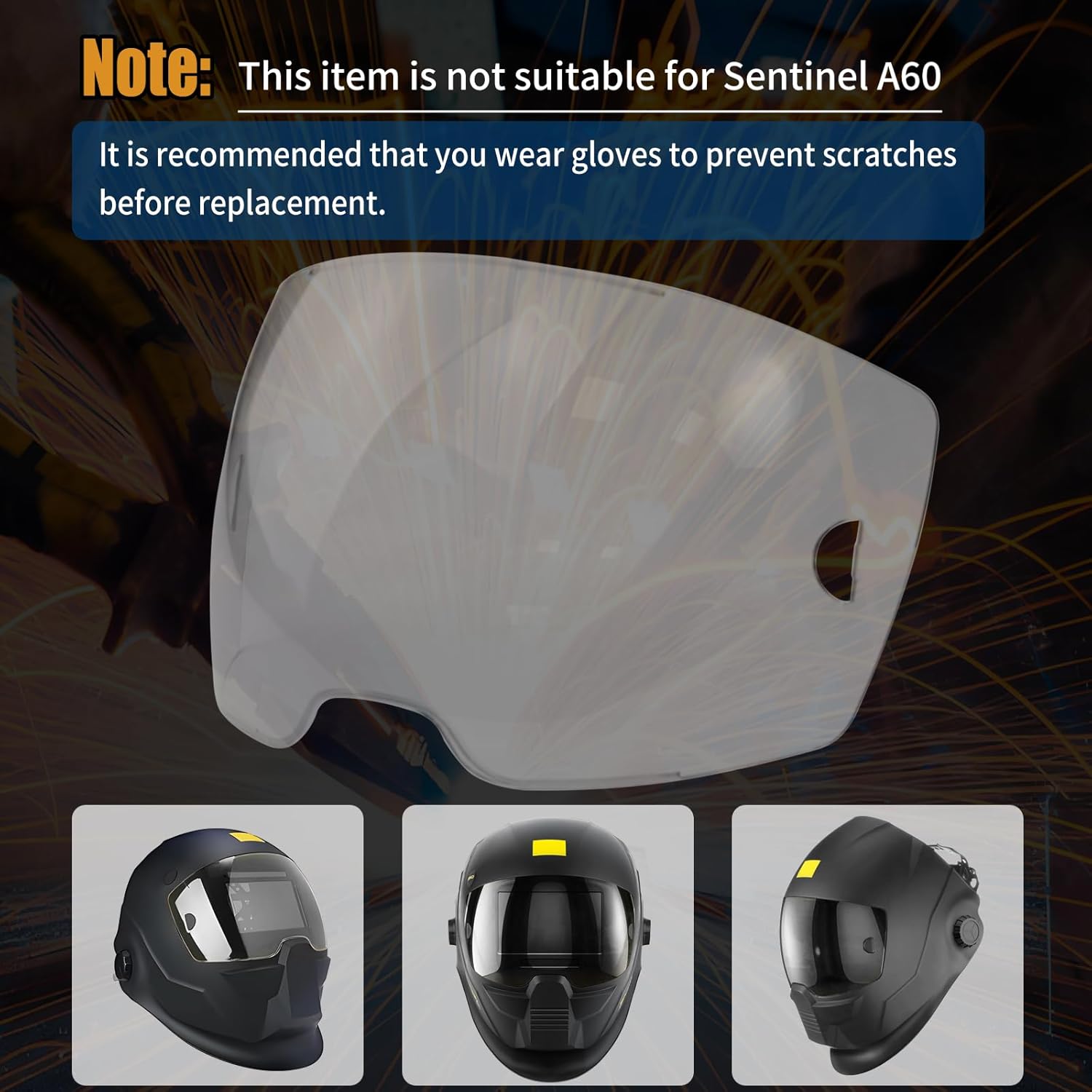 10 Pack 0700000802 Clear Front Cover Lens Compatible with Sentinel A50 Welding Helmet,3.93
