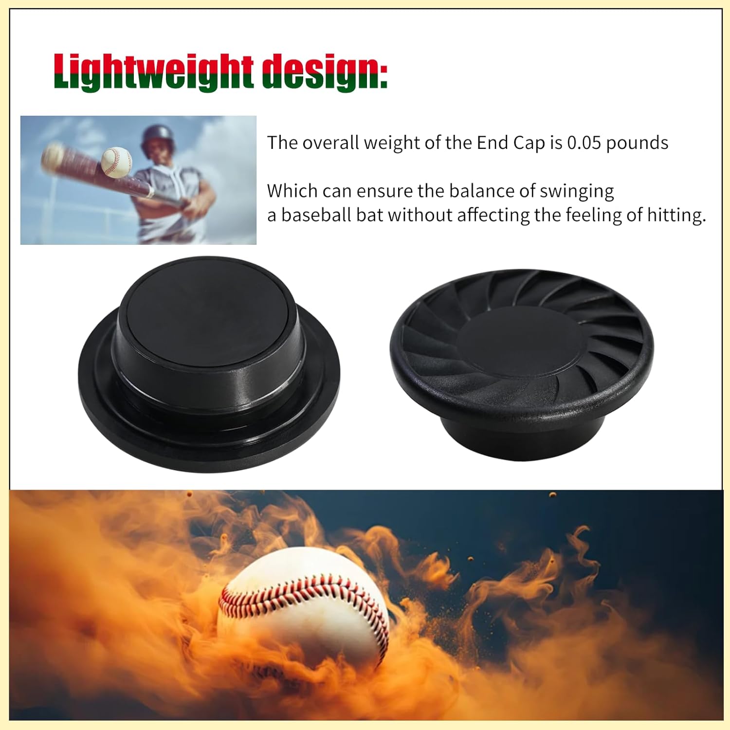 ABS Plastic Softball Bat End Cap Compatible with 2020+ Double-Barrel Fastpitch Bats, Fit for 2018 and 2019 Baseball Bats a Portion of the Inner Lip Lower Than Outer - - Image 4