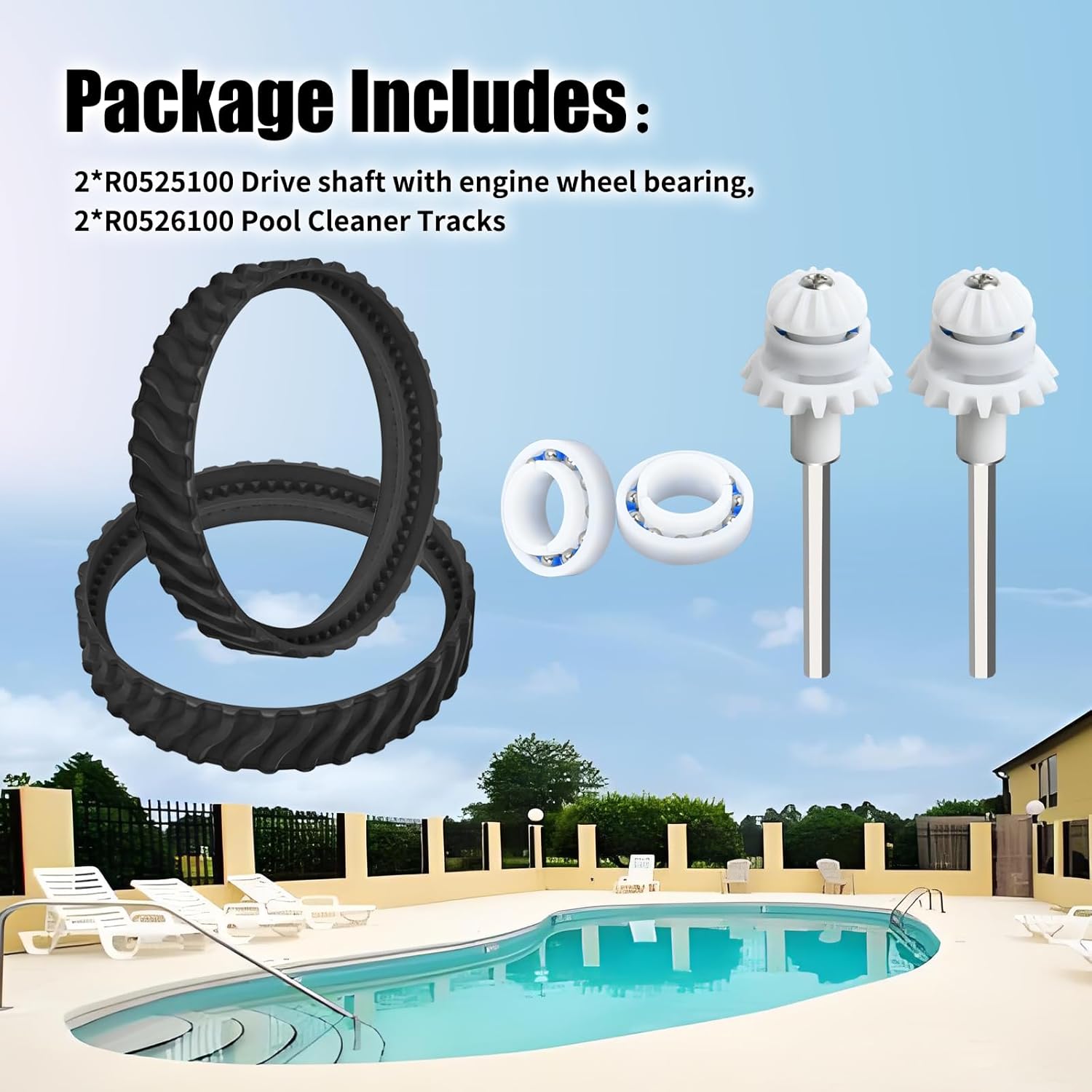 R0796200 Tune Up Kit Compatible with Zodiac Baracuda MX8 MX8EL MX6 Elite Cleaner, Pool Cleaner Move Repair Replacement Parts Tire Tracks, Drive Shafts, Bearing Assembly- R0526100 R0525100 R0527000 - - Image 3