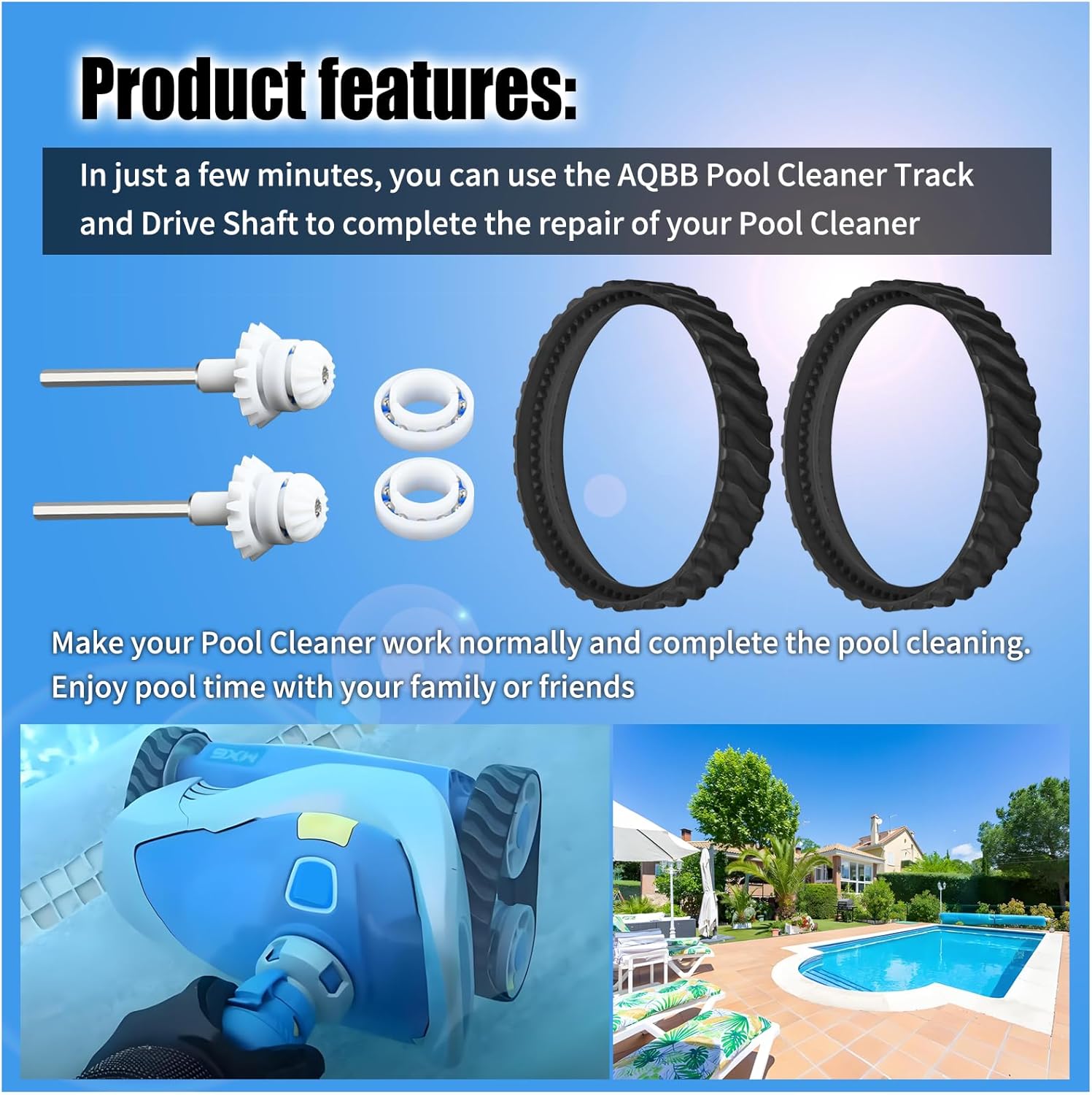 R0796200 Tune Up Kit Compatible with Zodiac Baracuda MX8 MX8EL MX6 Elite Cleaner, Pool Cleaner Move Repair Replacement Parts Tire Tracks, Drive Shafts, Bearing Assembly- R0526100 R0525100 R0527000 - - Image 4