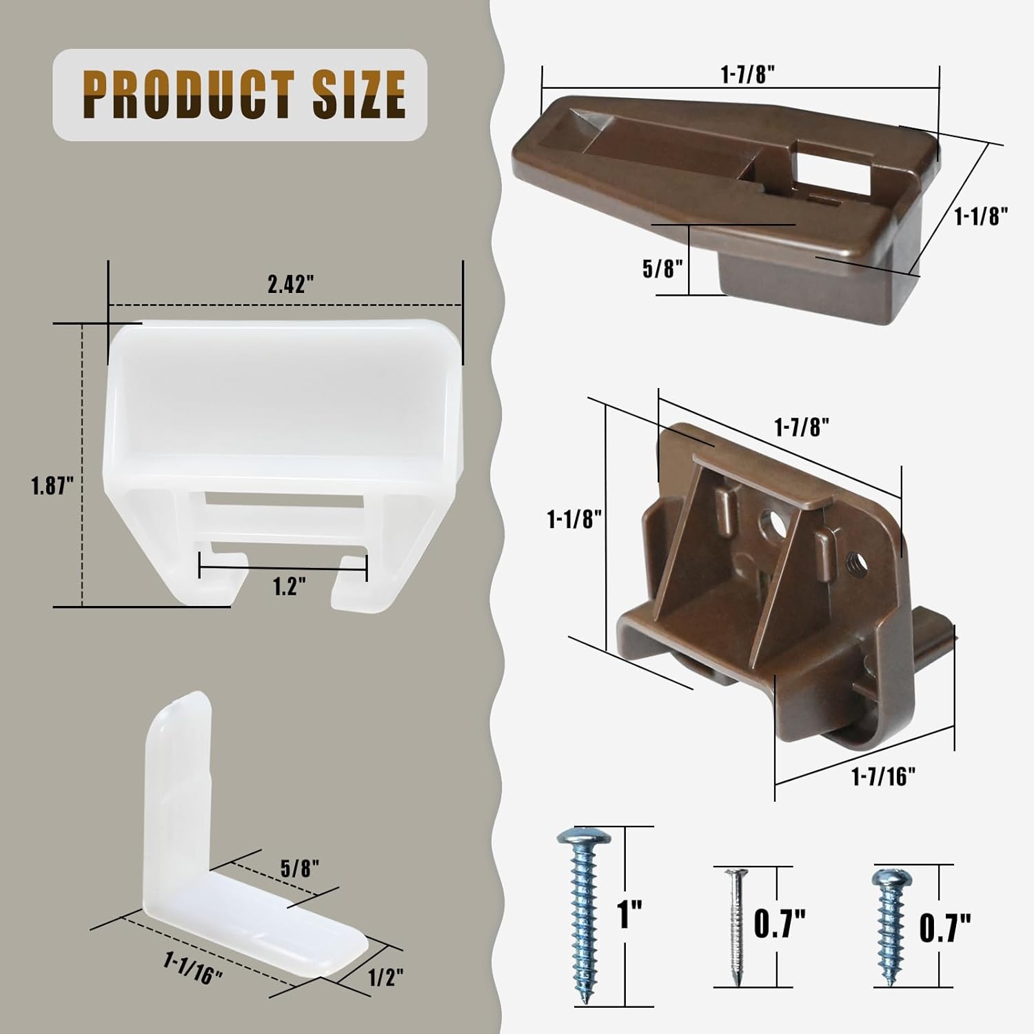 5 Set R 7321 Track Guide and Glides Replacement,Drawer kit Compatible with Kenlin Rite Trak 1 System, Drawer Hardware to Repair Furniture for Dressers, Hutches & Nightstand Systems - - Image 3