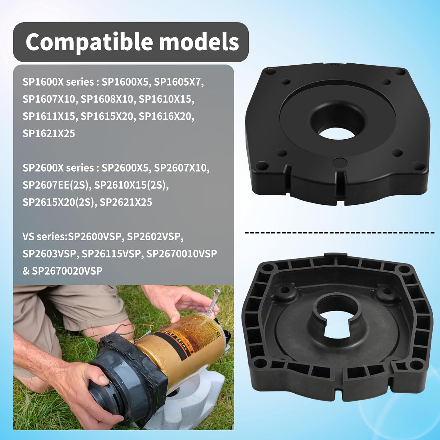 SPX1600F5 Motor Mounting Plate Compatible with Hayward Super Pumps,Replacement Part Fit for SP1600X,SP2600X Series - - Image 3