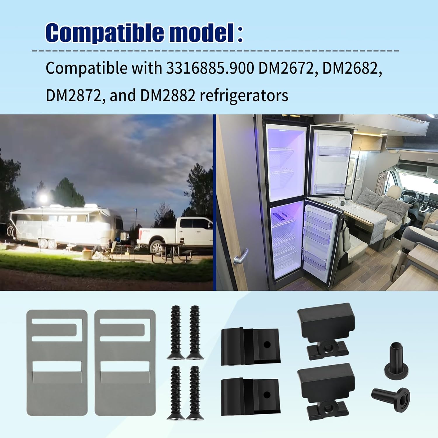 3316885.900 RV Hinge Repair Kit Compatible with Dometic,RV Refrigerator Replacement Parts Fit for DM2672 - DM2872 DM2882 DM2682 - Image 3
