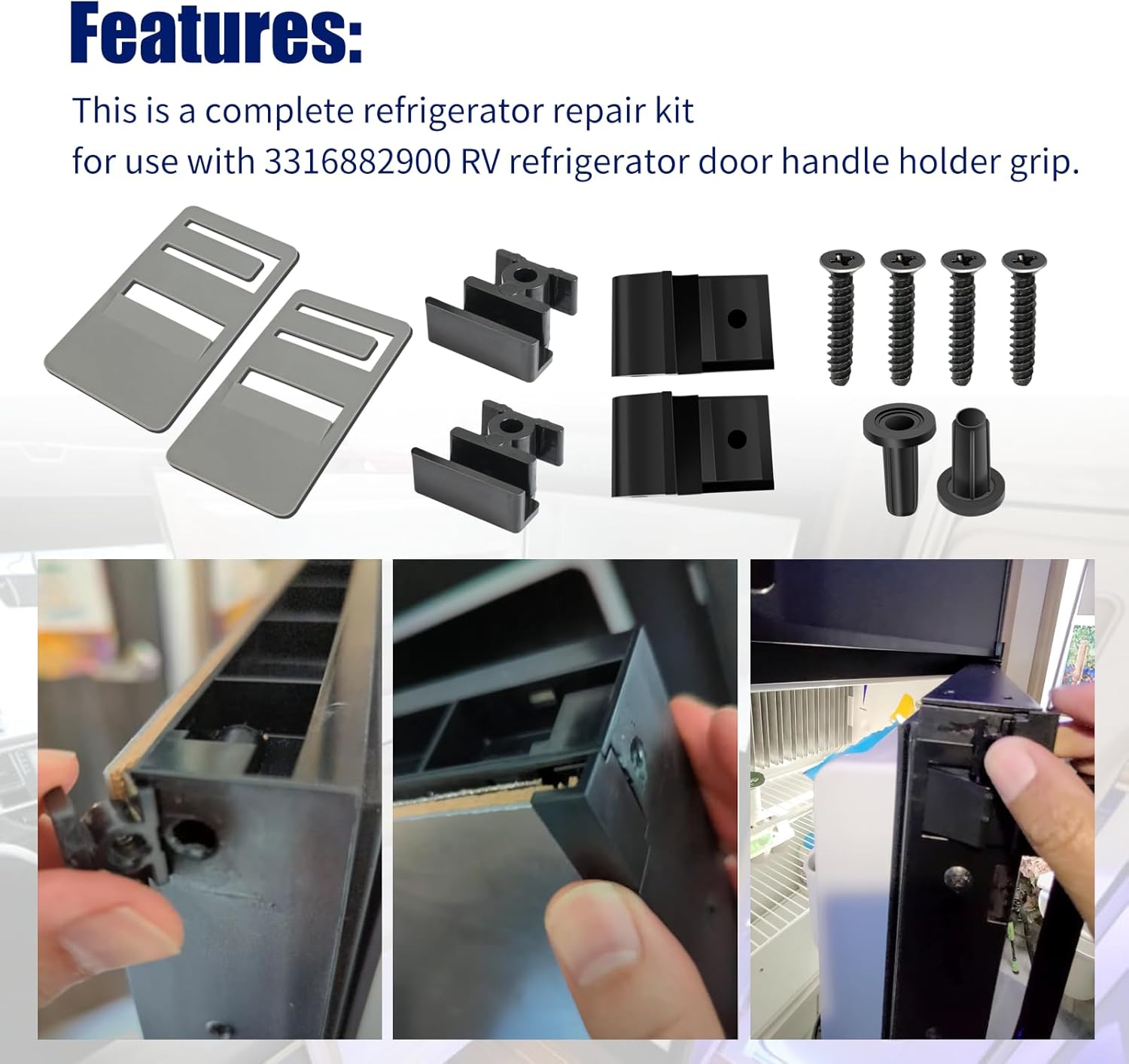 3316885.900 RV Hinge Repair Kit Compatible with Dometic,RV Refrigerator Replacement Parts Fit for DM2672 - DM2872 DM2882 DM2682 - Image 5