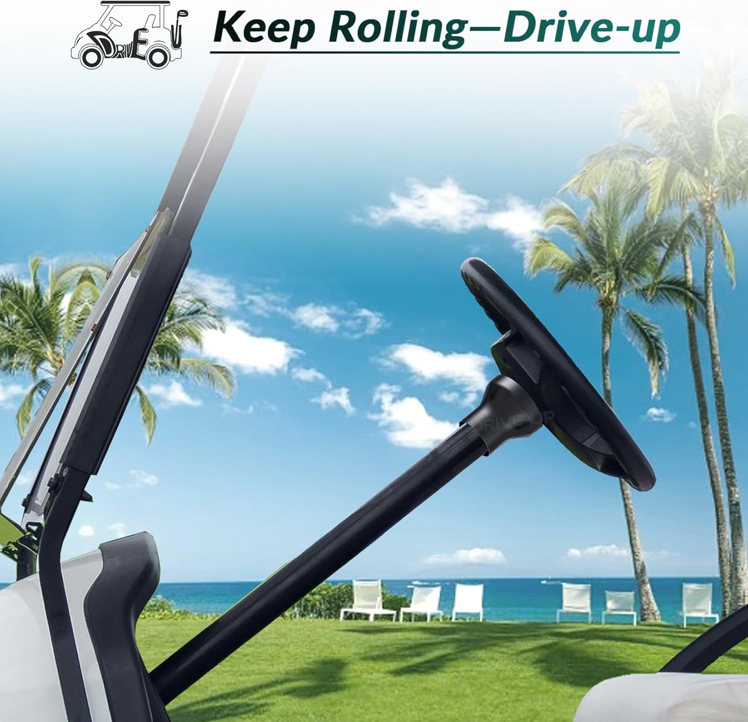 Golf Cart Steering Wheel Adapter, EZGO Adapter for TXT and RXV Models-Black - - Image 2