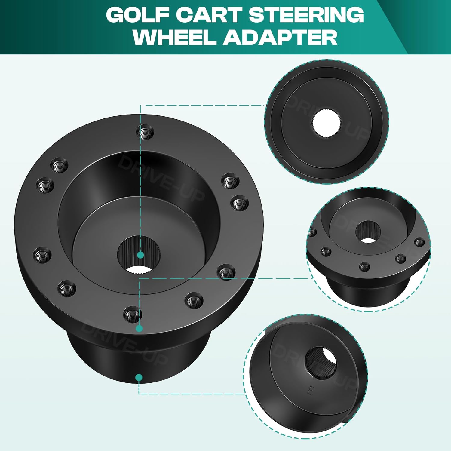 Golf Cart Steering Wheel Adapter, EZGO Adapter for TXT and RXV Models-Black - - Image 6