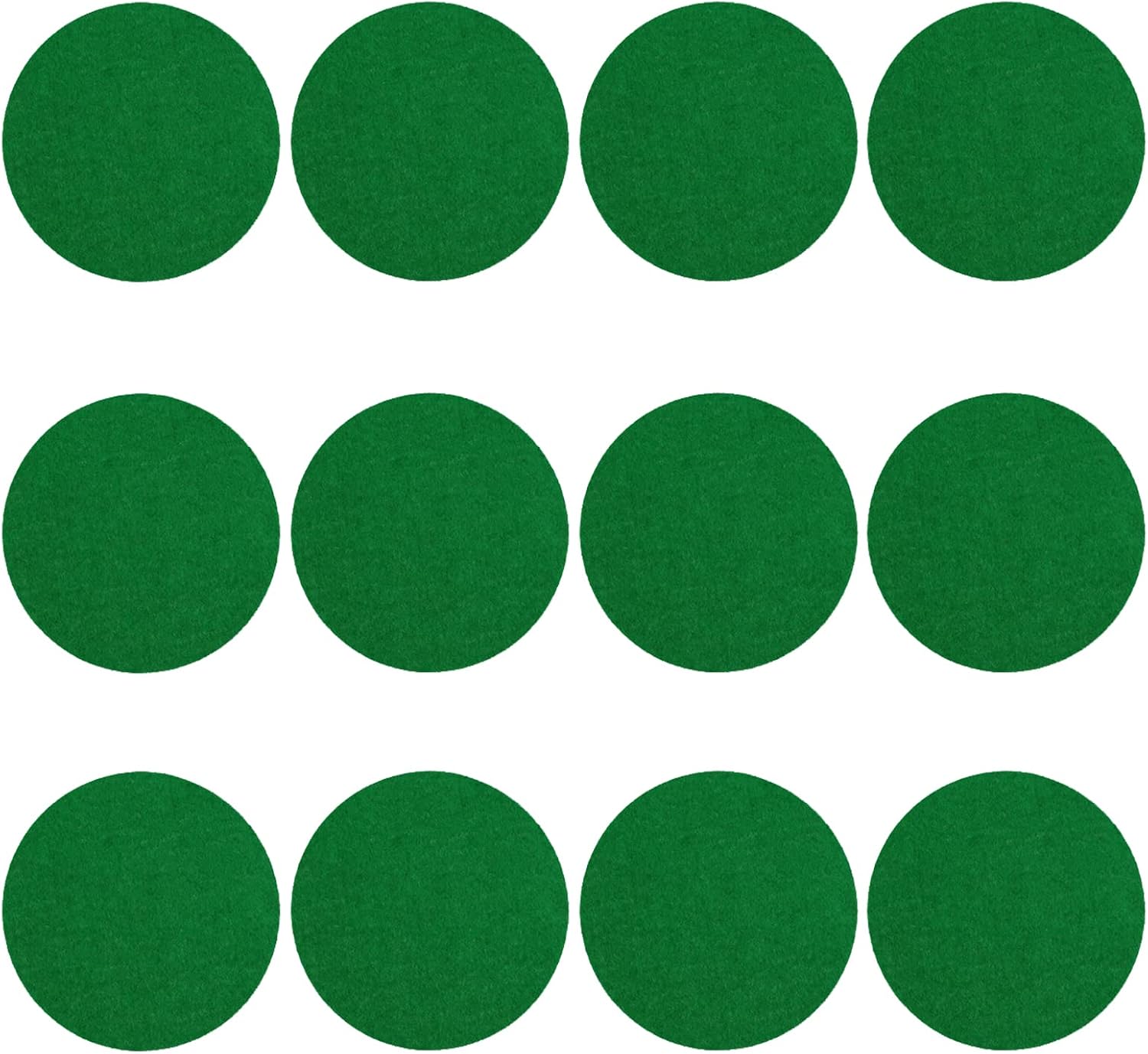 12 Pack Self Adhesive Air Hockey Mallet Felt Pads, Green, 94mm (green-12 Pack) - Image 1