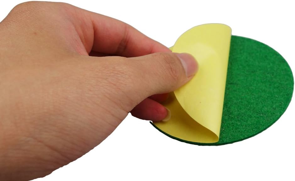 12 Pack Self Adhesive Air Hockey Mallet Felt Pads, Green, 94mm (green-12 Pack) - Image 3