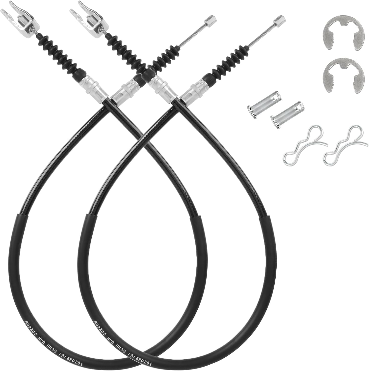 Club Car DS Brake Cable Kit Stainless Steel Core 2000-Up 102022101 Driver & Passenger Side Cables - - Image 1