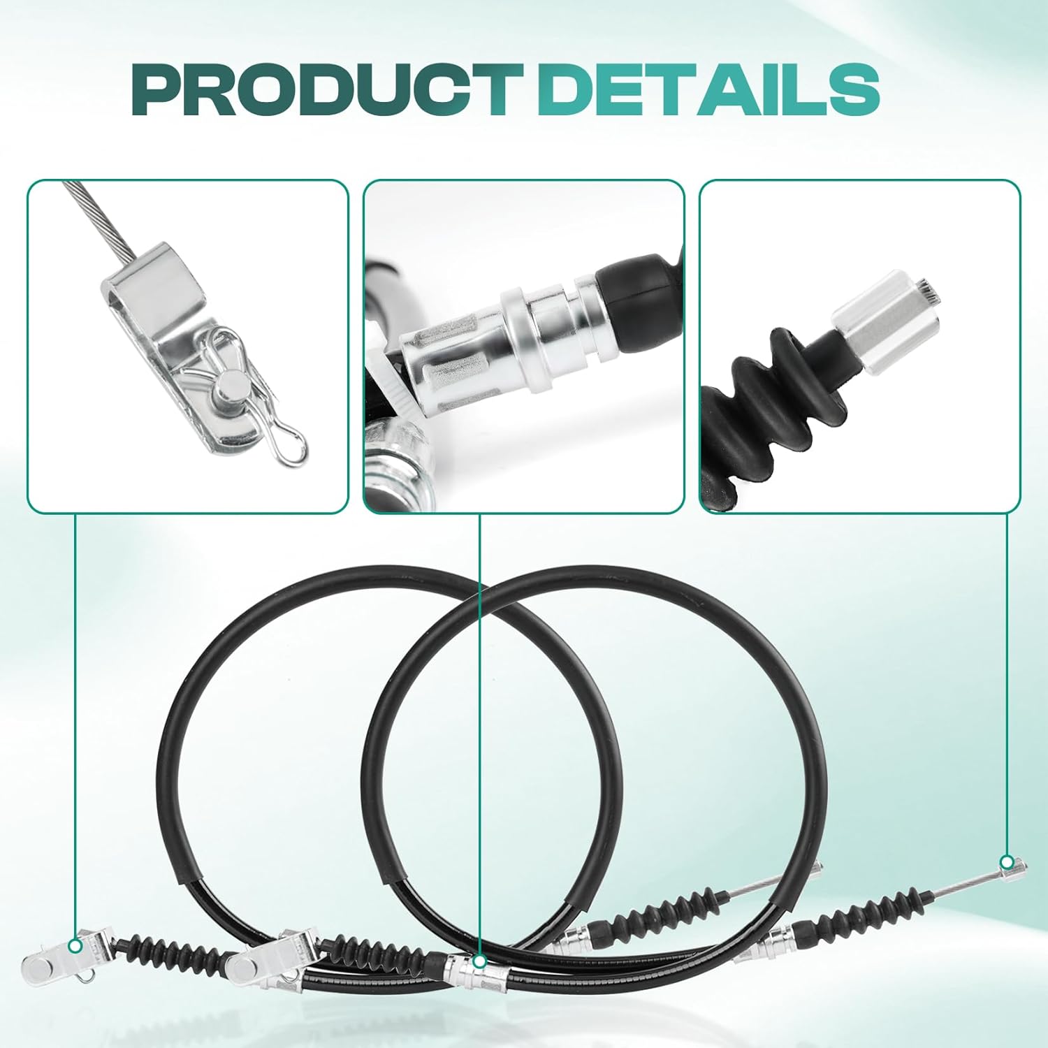 Club Car DS Brake Cable Kit Stainless Steel Core 2000-Up 102022101 Driver & Passenger Side Cables - - Image 2