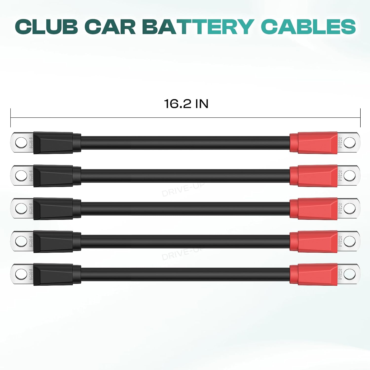 Club Car DS Battery Cables, Golf Cart Cables for 1995-Up Carts 48V 4 Gauge (Set of 5) - - Image 6