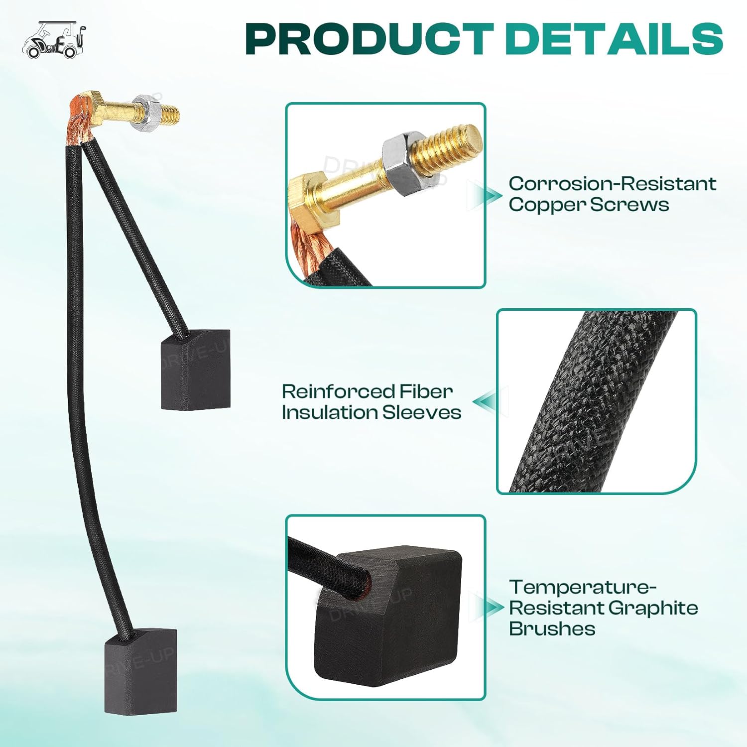Golf Cart ADC Motor Brush Kit,Fits Club Car EZGO 73120-G25 1021862-01,102187101 - - Image 3