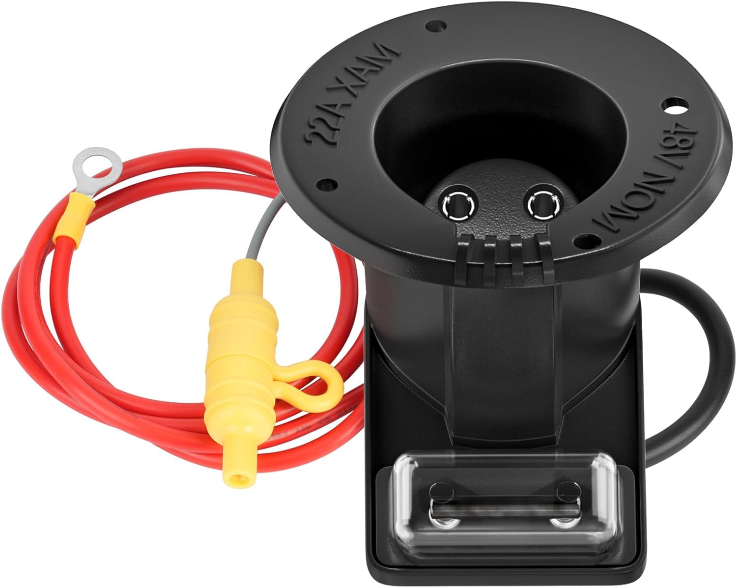 48V Club Car Charger Receptacle Plug for DS Modes, Golf Cart Charging Port with Cord and OEM 101828901 101802101 - - Image 1