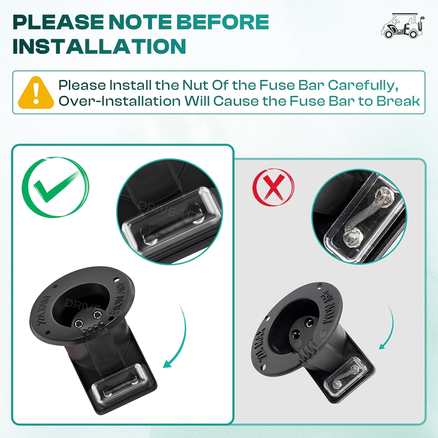 48V Club Car Charger Receptacle Plug for DS Modes, Golf Cart Charging Port with Cord and OEM 101828901 101802101 - - Image 3