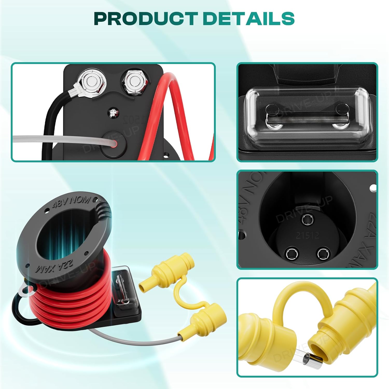 48V Club Car Charger Receptacle Plug for DS Modes, Golf Cart Charging Port with Cord and OEM 101828901 101802101 - - Image 4