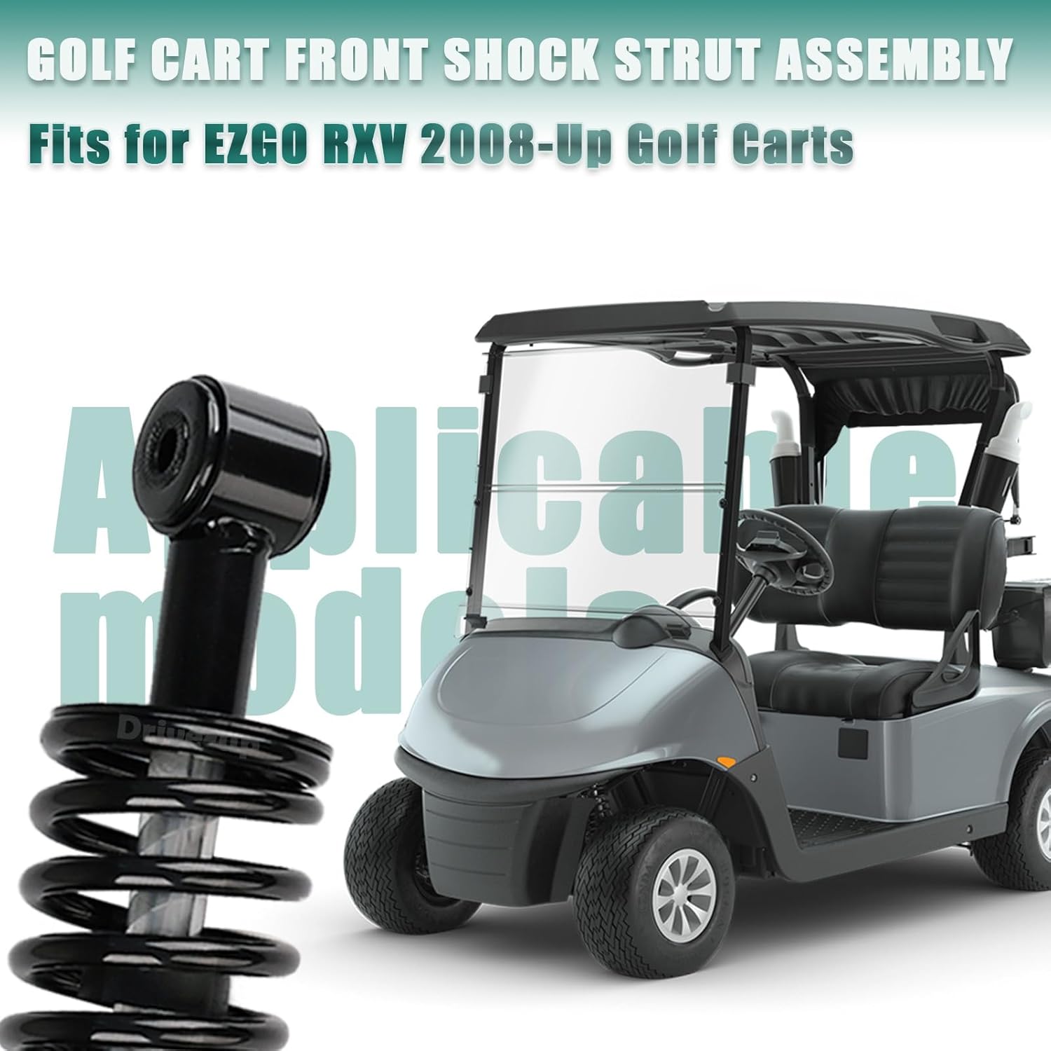 Golf Cart Front Shock Strut Assembly, EZGO Driver Side and Passenger Shocks Fits for RXV 2008-Up Carts, OEM 603024, 601246 - - Image 6