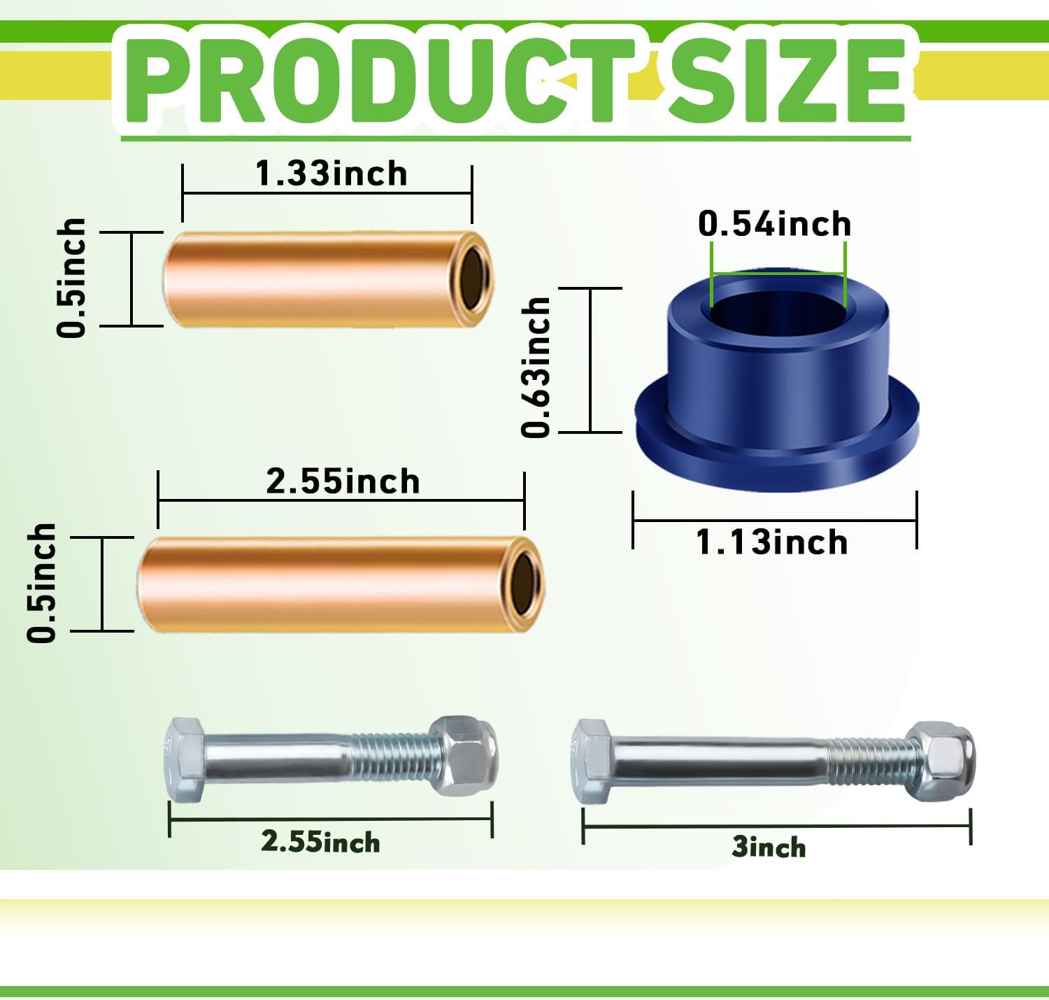 Club Car DS Bushings and Sleeve Kit, Polyurethane Kit Fits for Front Upper A Arm Suspension 1992-up Models, Replaces OEM 1016346 - - Image 3