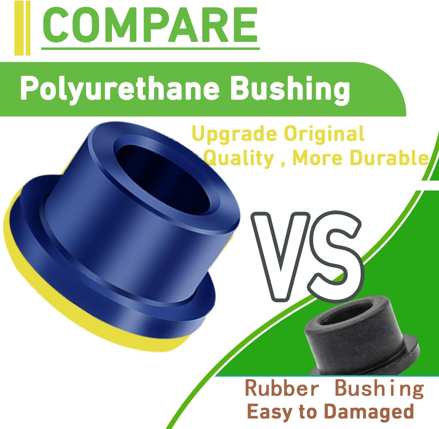 Club Car DS Bushings and Sleeve Kit, Polyurethane Kit Fits for Front Upper A Arm Suspension 1992-up Models, Replaces OEM 1016346 - - Image 4