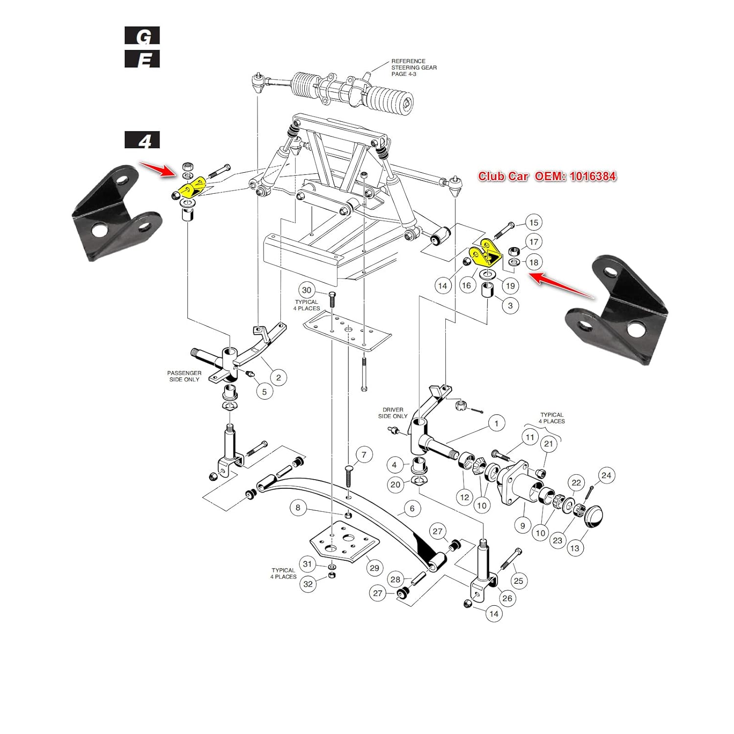 Golf Cart Delta Upper Clevis for Club Car DS 1993-Up Gas and Electric Models OEM 1016384 - - Image 5