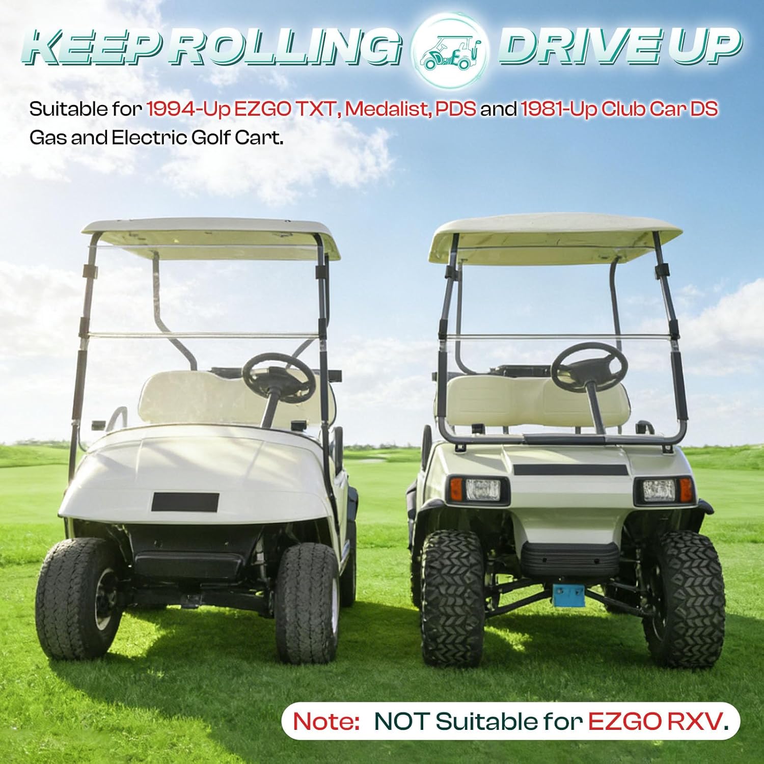 Golf Cart Rear Leaf Spring Bushings Kit for EZGO TXT 1994-up Gas and Electric Carts, Bushing Sleeves with Screws Nuts, Replace OEM 1015583, 70289G0 - - Image 2