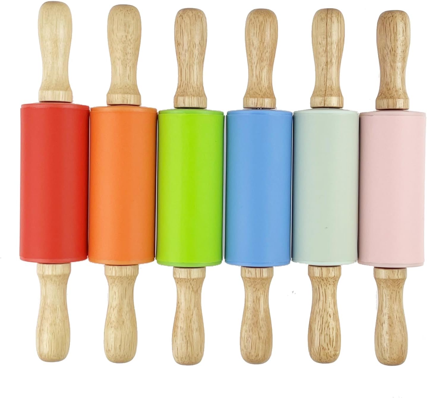 6 Pack Mini Small Rolling Pin for Kids, Kids Wooden Handle (9 Inch)  9 Inch - Image 5