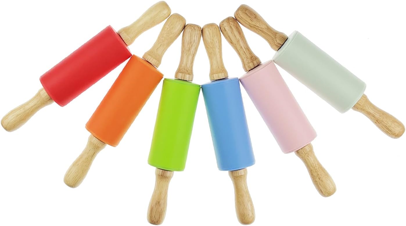 6 Pack Mini Small Rolling Pin for Kids, Kids Wooden Handle (9 Inch)  9 Inch - Image 6