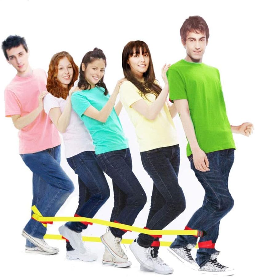 Cooperative Band Walker 5-Legged Race Set Game Teamwork Training for Children Adult, 6-Legged 2 Sets - - Image 2