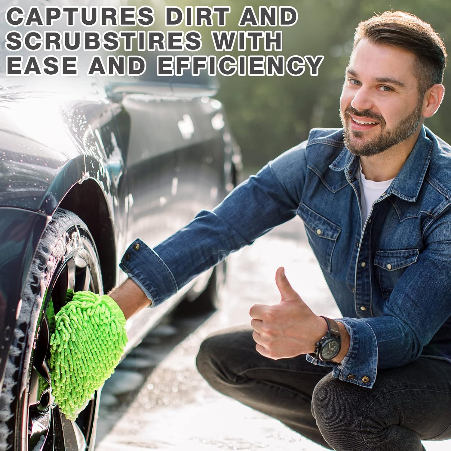 12 Pcs Car Wash Mitts - Chenille Microfiber Scratch Free Ultra Absorbent Sponge Cloths for Cars, Trucks and Boats Regular Size, 7.5'' x 10.2'' - Image 4