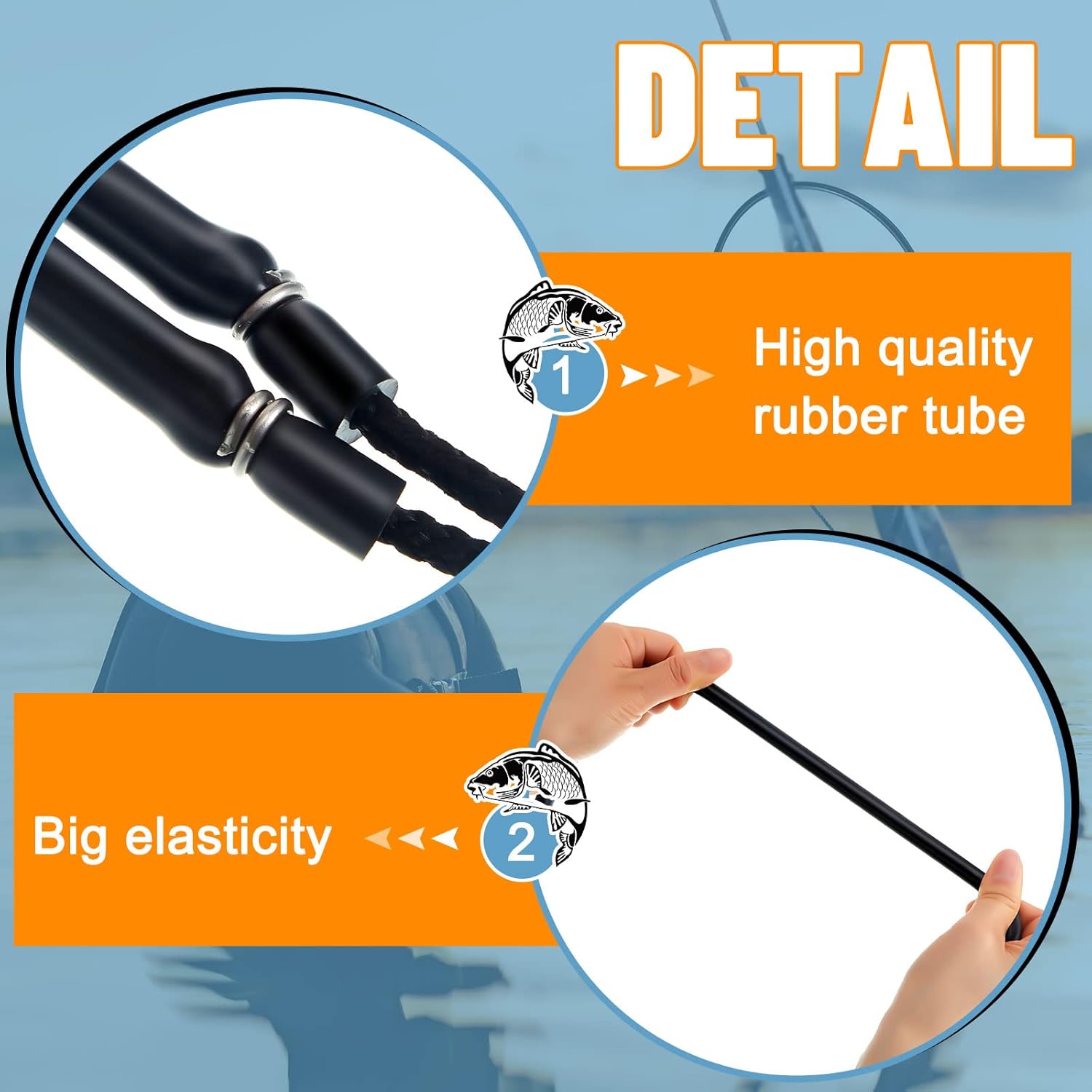 3 Pcs Pole Spear Sling Rubber Speargun Bands Ice Fishing Spearing Equipment for Harpoon Spearfishing Diving, 28 Inch Long - - Image 5