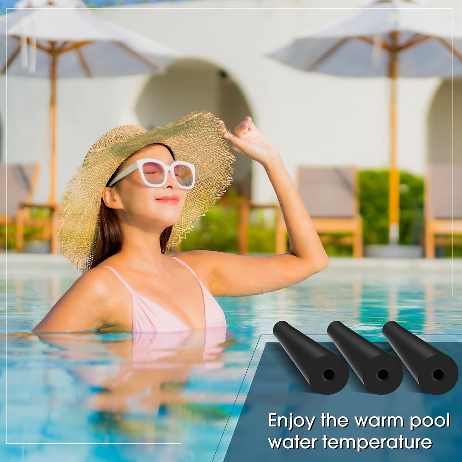 60 Pcs Pool Solar Panels Repair Plugs Heater Kit for Swimming Panels, Black (0.250) - 0.250