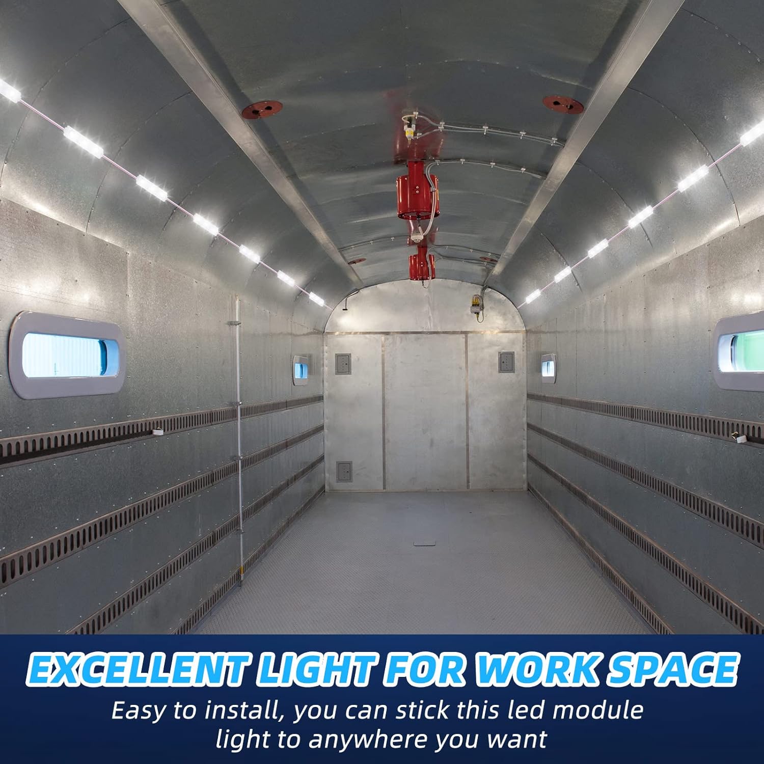 12V 300 LEDs Interior Van Light, White LED Ceiling Lighting Kits for RV Truck Boats Bus Cargo Trailers Lorries Transit Auto Vehicle, 100 Modules - - Image 5