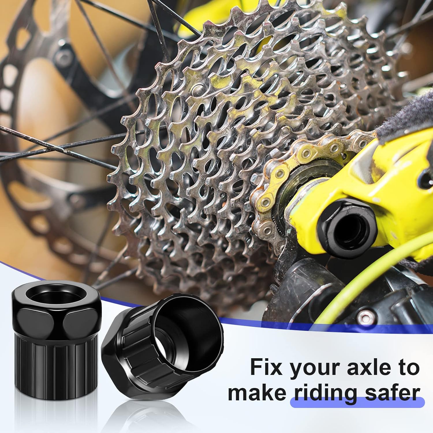 6 Pcs Bike Freewheel Remover Mountain Cassette Removal Tool Black Lockring for Repairing - - Image 4