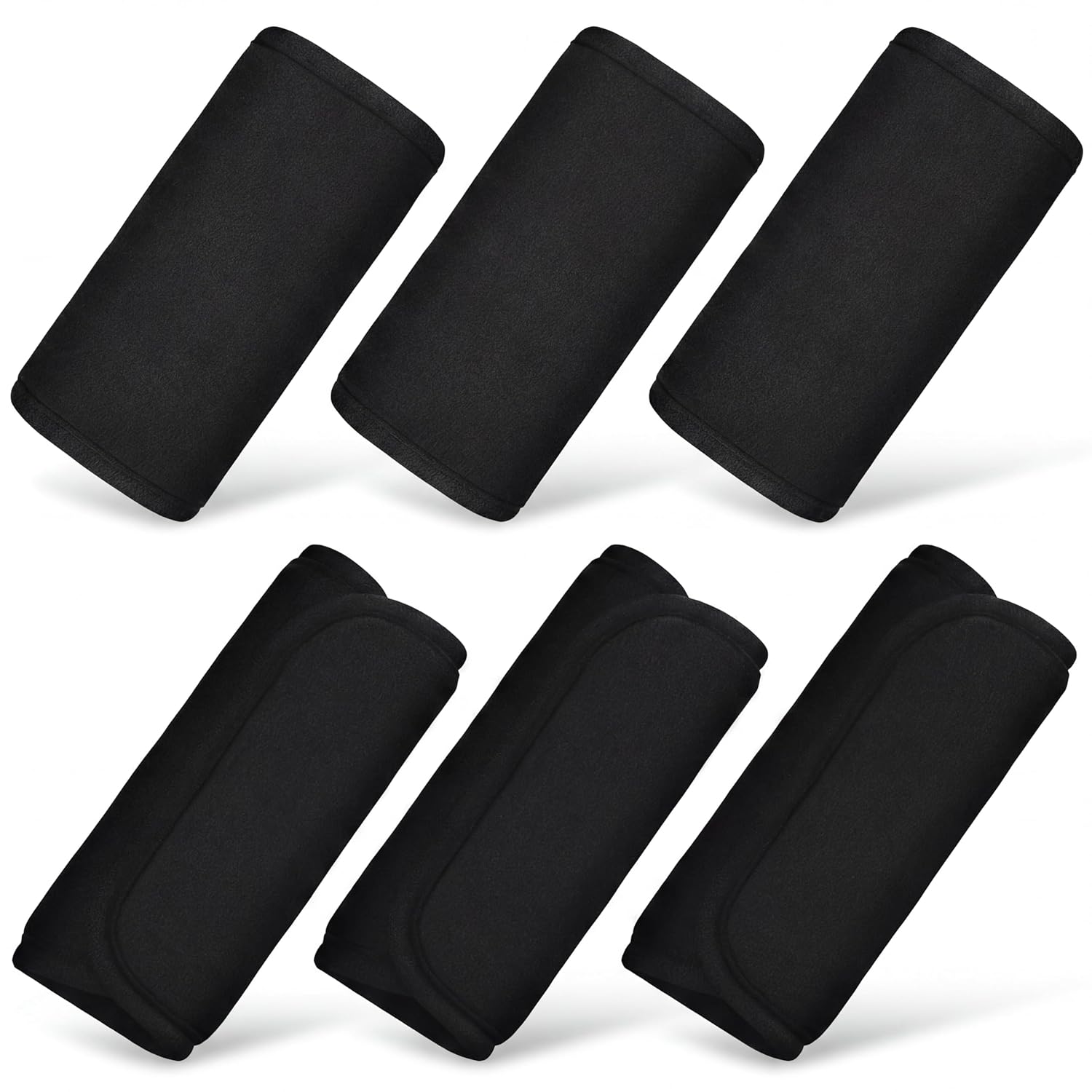 6 Pieces Car Seat Strap Pads Covers for Baby Kids, Carseat Shoulder Pads, Soft Belt Cover Infant Stroller Safety Cushion Boy and Girl, 2.4 x 5.7 Inches(Black) Black - - Image 1