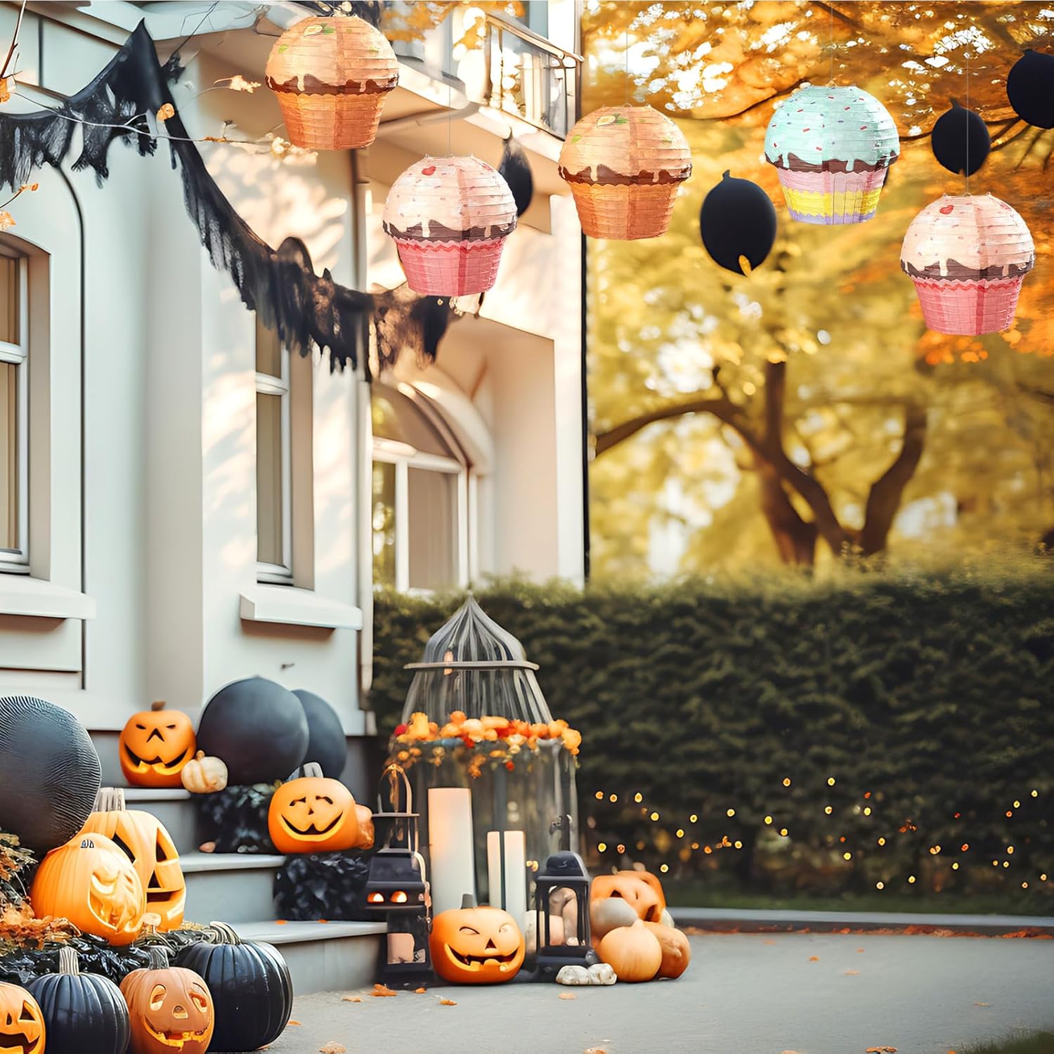 6 Pieces 12 Inches Large Candyland Cupcake Party Decoration Halloween Donut Lanterns Ice Cream Decor Dessert Candy Sweet for Wedding Baby Shower Birthday Supply - - Image 6