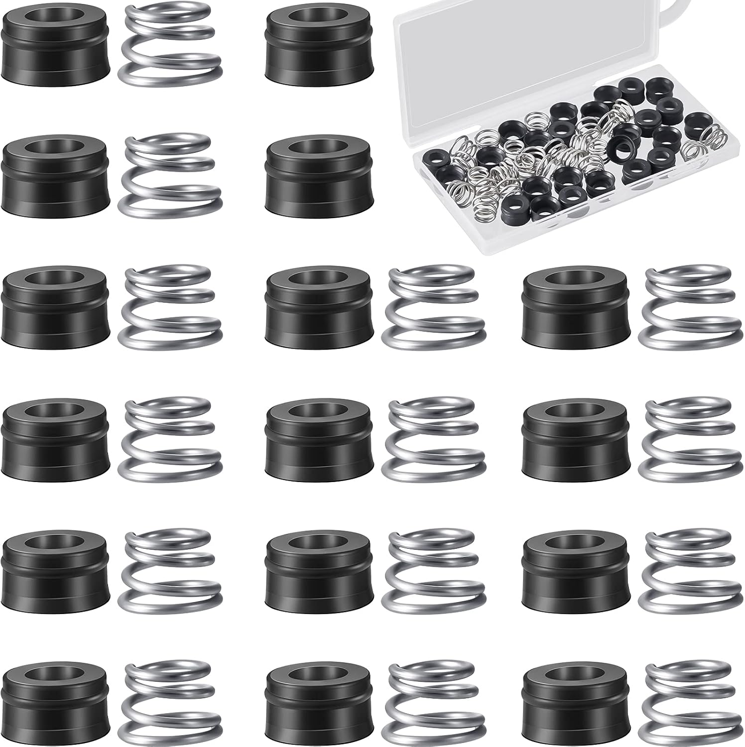 36 Pairs RP4993 Replacement Seats and Springs Faucet Repair Kit Rp4993 Compatible with Rod Replacement, Black - - Image 1