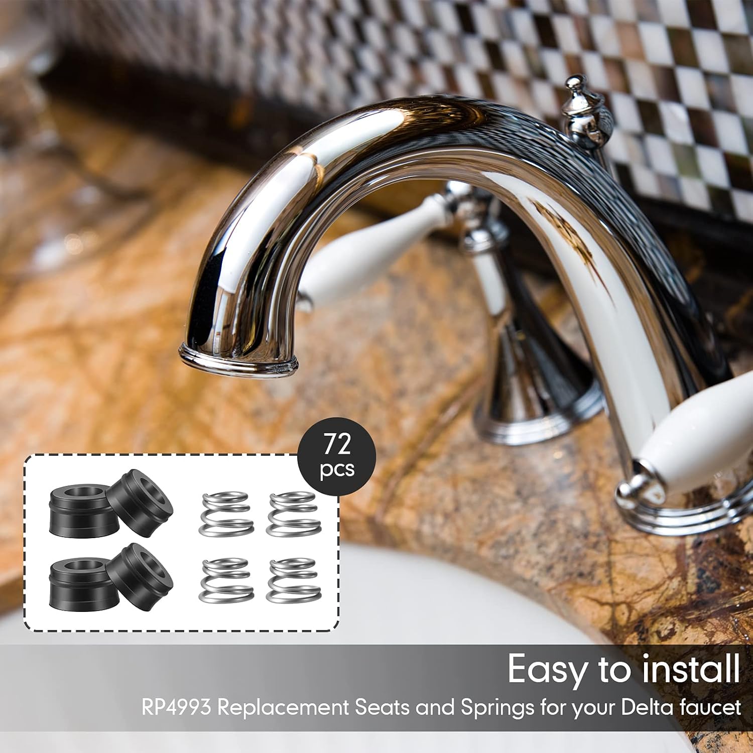 36 Pairs RP4993 Replacement Seats and Springs Faucet Repair Kit Rp4993 Compatible with Rod Replacement, Black - - Image 5