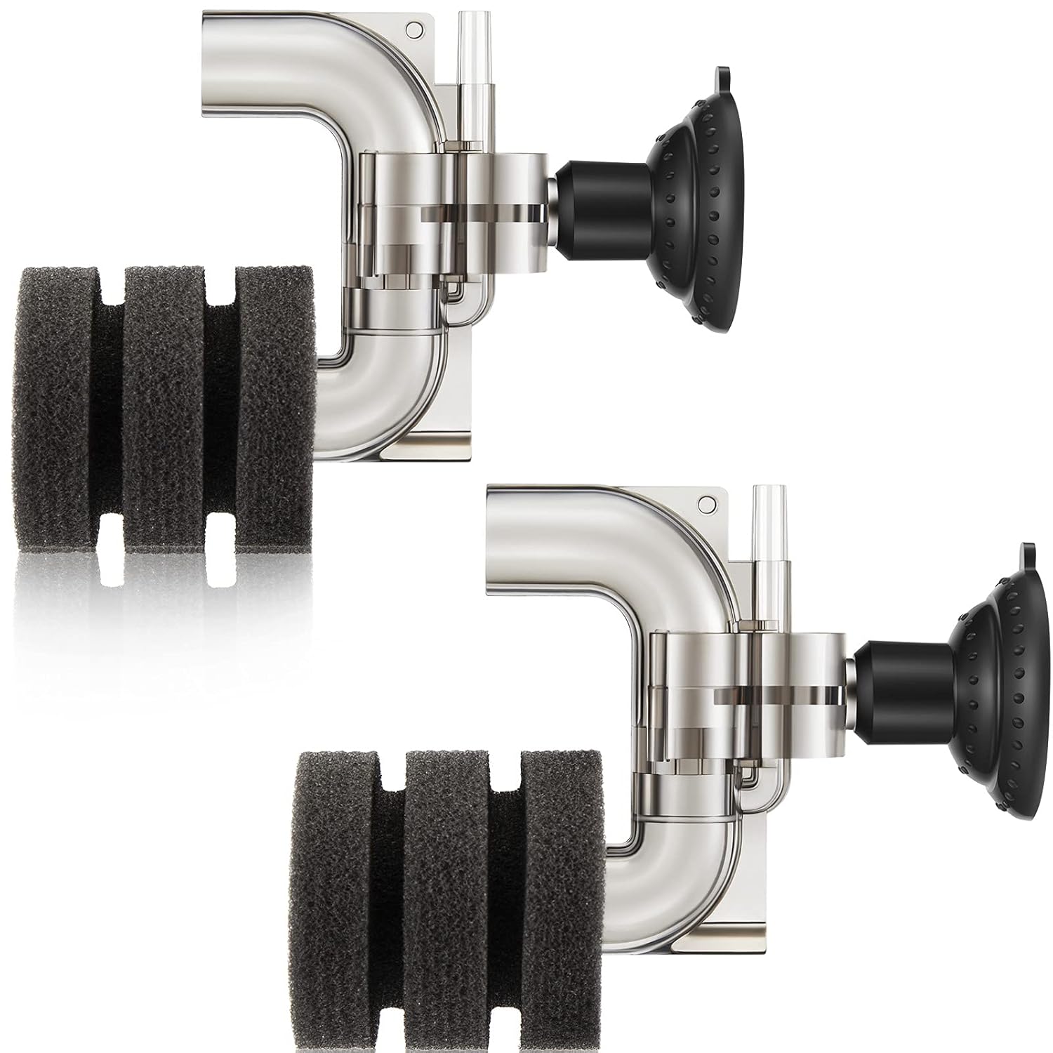 2 Pieces Mini Aquarium Single Sponge Filter Submersible Foam Quiet for Small Fish Tank 0.5-5 Gallon Fixed Freshwater Salt Water - - Image 1