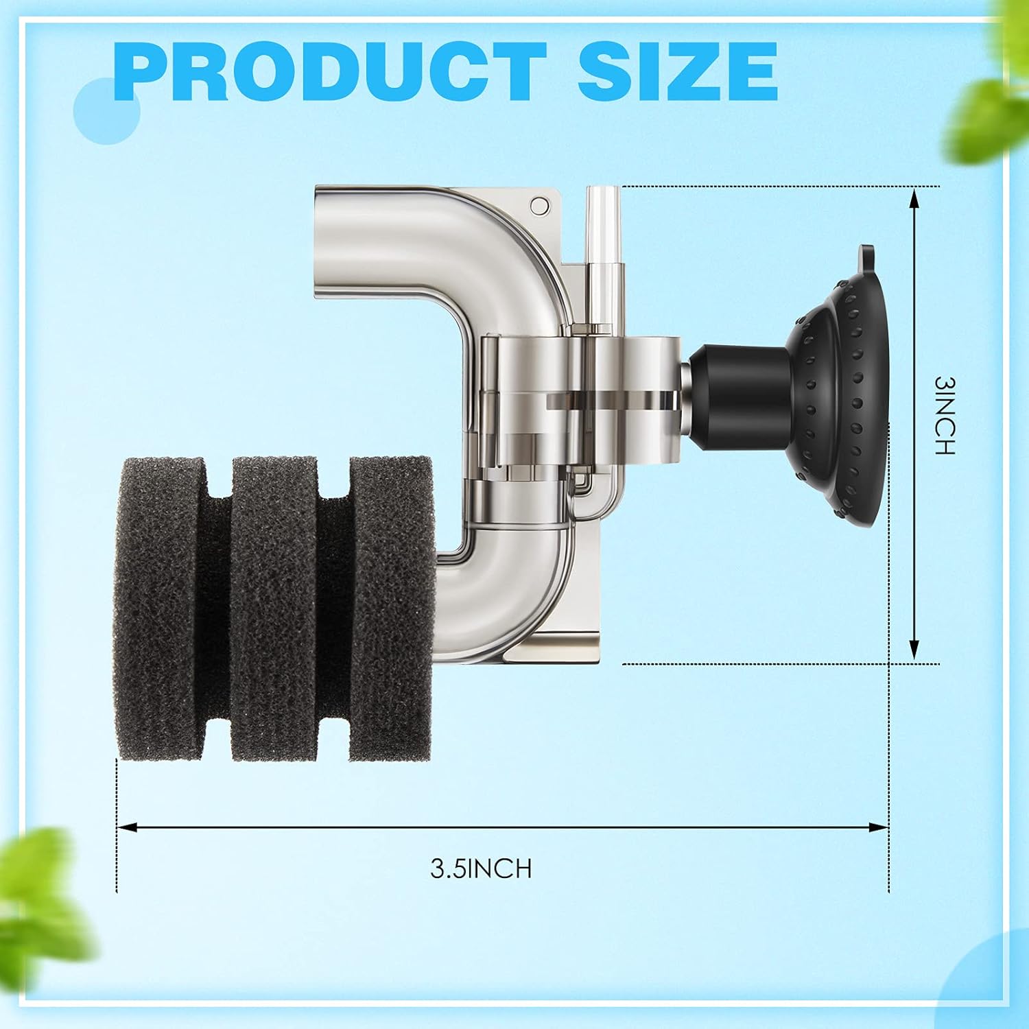 2 Pieces Mini Aquarium Single Sponge Filter Submersible Foam Quiet for Small Fish Tank 0.5-5 Gallon Fixed Freshwater Salt Water - - Image 2