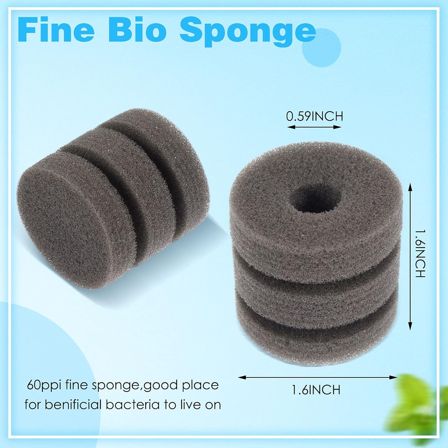 2 Pieces Mini Aquarium Single Sponge Filter Submersible Foam Quiet for Small Fish Tank 0.5-5 Gallon Fixed Freshwater Salt Water - - Image 4