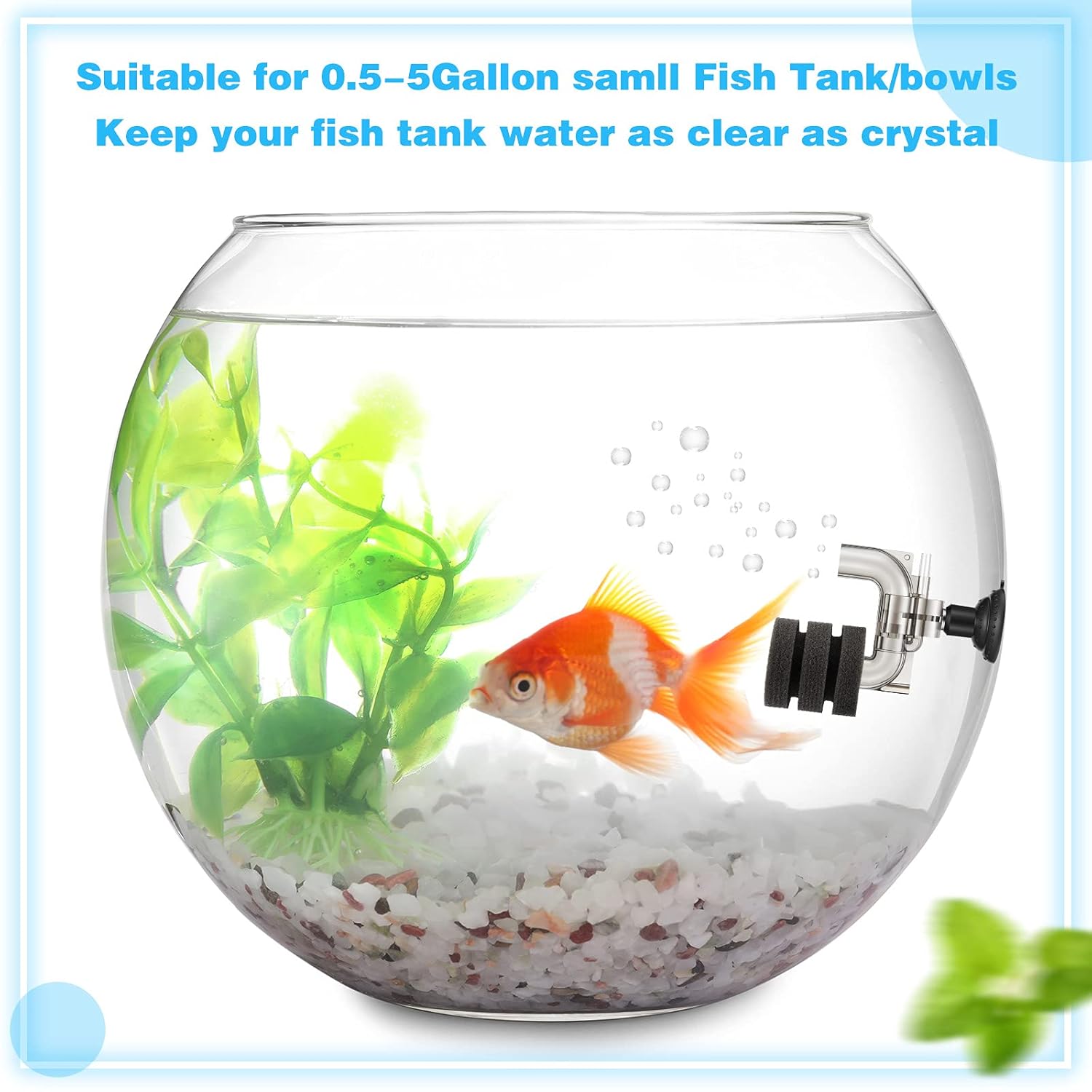 2 Pieces Mini Aquarium Single Sponge Filter Submersible Foam Quiet for Small Fish Tank 0.5-5 Gallon Fixed Freshwater Salt Water - - Image 6
