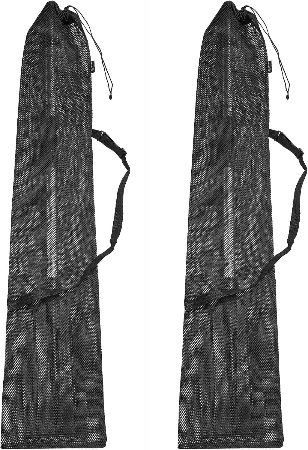 2 Pieces Drawstring Mesh Kayak Paddle Bag With Adjustable Shoulder Strap - Portable Storage for Long Boat Canoe Paddles, Transport - Image 1