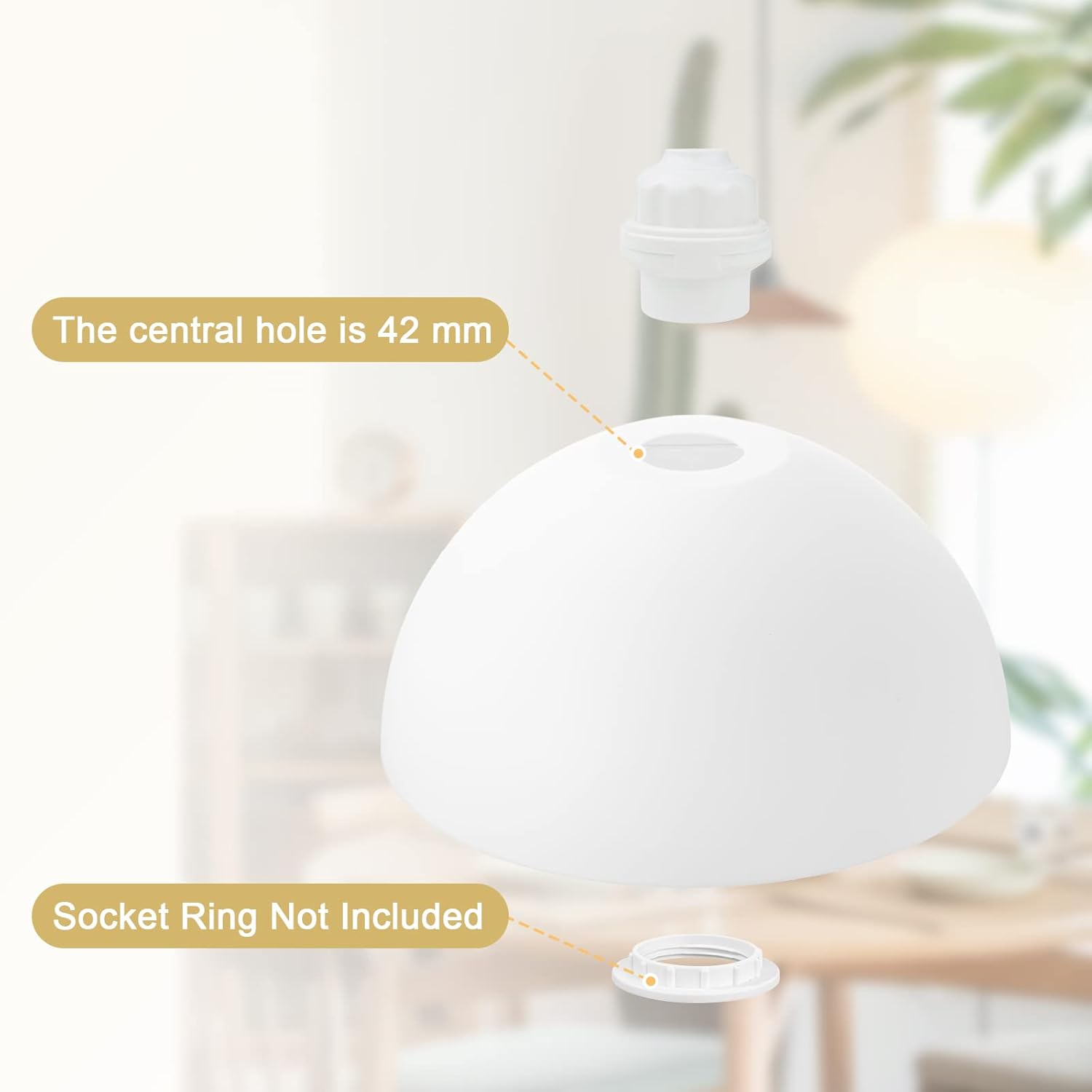 4 Packs Floor Lamp Shade 10 Inch Plastic Bowl Replacement White Lamps Shades Cover for Living Room Bedroom Upright - - Image 3